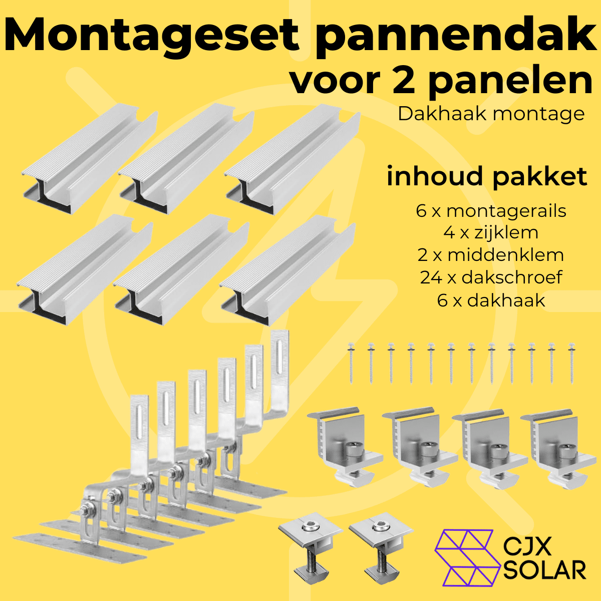 Montageset pannendak – CJX Solar Plug & Play Zonnepanelen