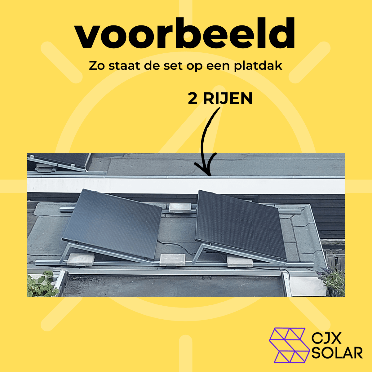 Montageset plat dak 2 rijen – CJX Solar Plug & Play Zonnepanelen