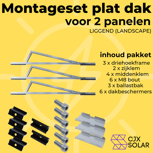 Montageset plat dak – CJX Solar Plug & Play Zonnepanelen