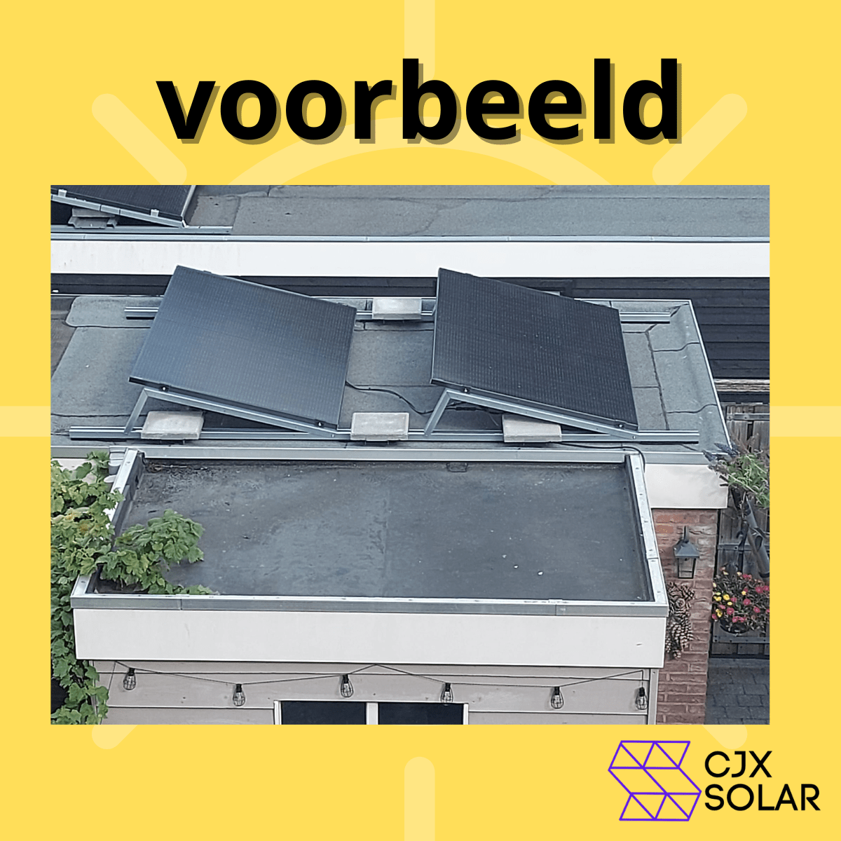 CJX Solar montage set voor platdak 2 rijen (voor plug & play set) - CJX Solar