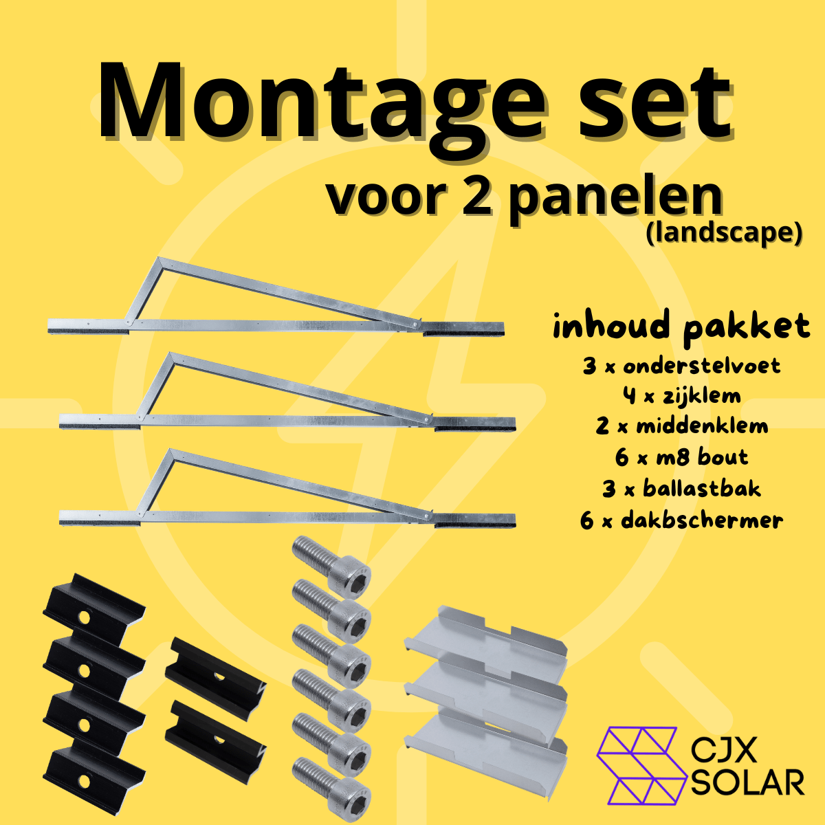 CJX Solar montage set voor platdak (voor plug & play set) - CJX Solar